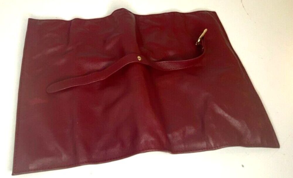 Leather Organizer Red Brown Buckle Jewelry Roll Pouch Lot of 2 - Picture 10 of 14